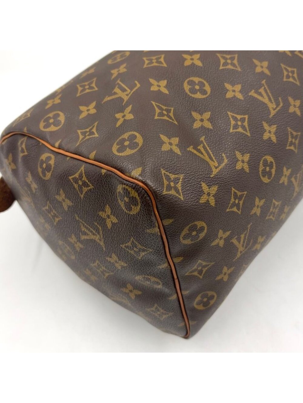 Louis Vuitton Speedy 35 Monogram Leather Brown Handbag Gold - Picture 14 of 15